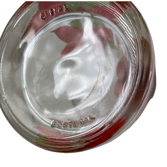 Vintage Christmas 8oz Glassware Old Fashioned Poinsettia by Block Set of 3 - Picture 8 of 11